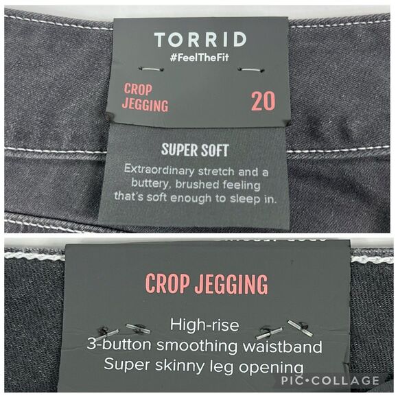 NEW Torrid Super Soft Gray High Rise Stretch Crop Jegging Plus Size 20 - Picture 9 of 11